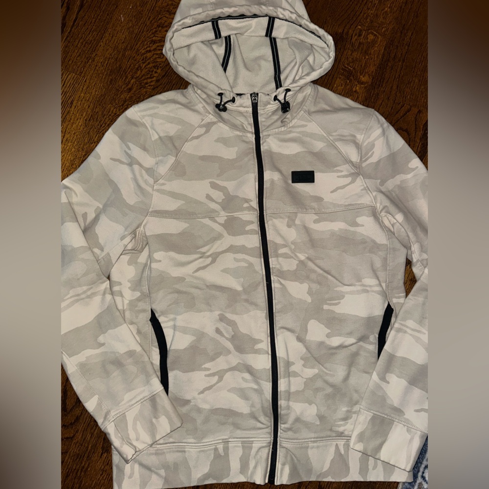 Abercrombie & Fitch Cream Camo Full Zip Hoodie Women’s - EUC Size Small